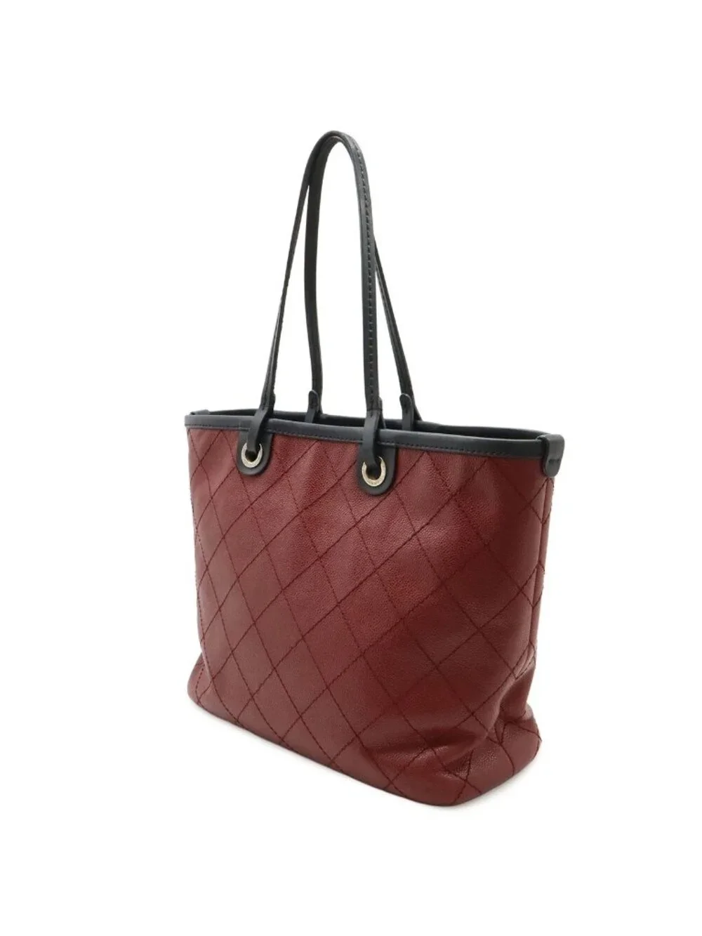 Chanel on the Road Wild Stitch CC Logo Tote Shoulder Bag Caviar Leather
